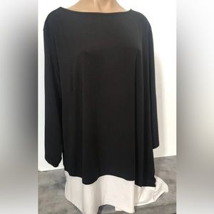 Avenue Black & White Tunic Shirt Top Sz 18/20 1X